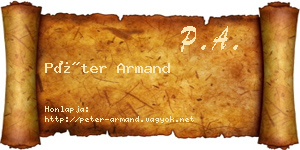Péter Armand névjegykártya