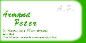armand peter business card